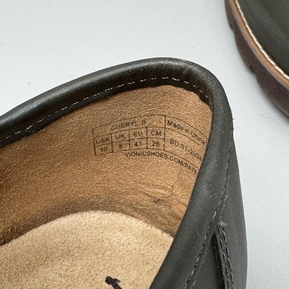 Vionic Cheryl II Womens Penny Loafers Sz 10 W Comfort Black Nappa Leather Shoes - Picture 6 of 9